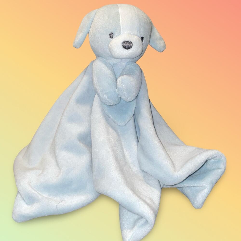 Carters Just One You Puppy Dog Security Blanket Lovey Blue Gray Plush 2024